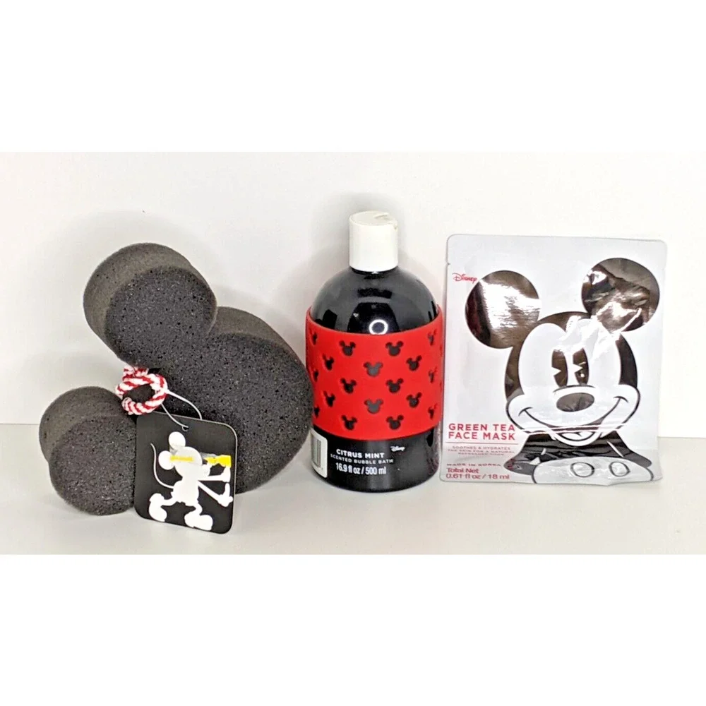 Disney Mickey Mouse Bath Set Sponge Bubble Bath Face Mask ALL NEW